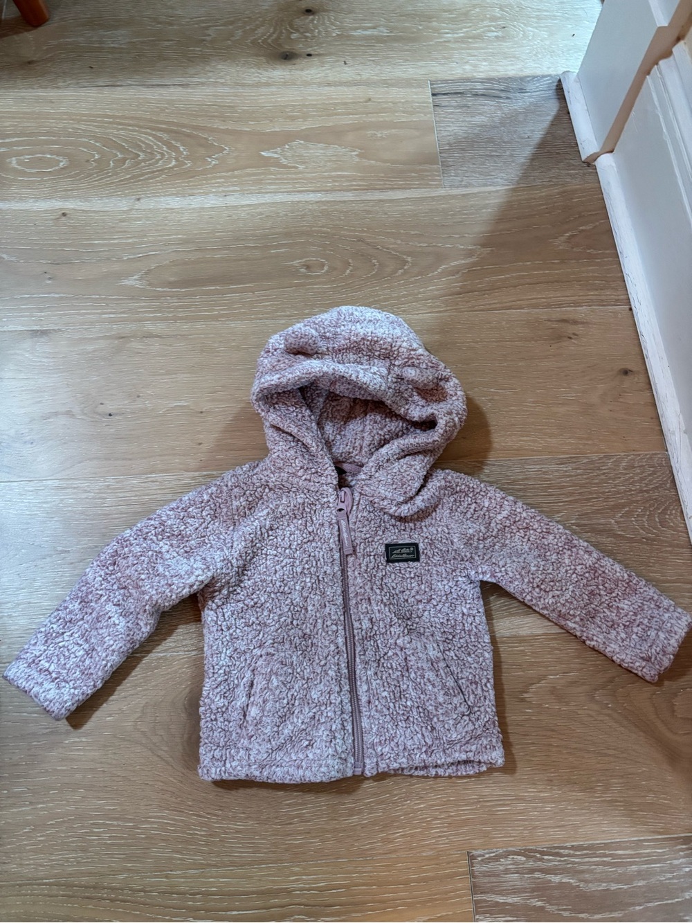 Toddler Girl’s Fuzzy Hoodie Jacket - Dusty Pink